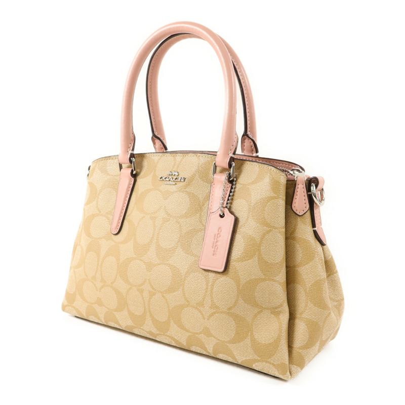 COACH 牛皮皮革Shoulder Bag銀扣手挽肩背兩用袋-2
