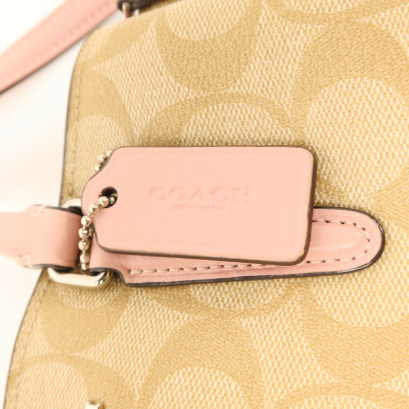 COACH 牛皮皮革Shoulder Bag銀扣手挽肩背兩用袋-11