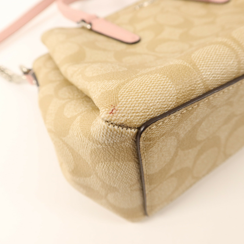 COACH 牛皮皮革Shoulder Bag銀扣手挽肩背兩用袋-14