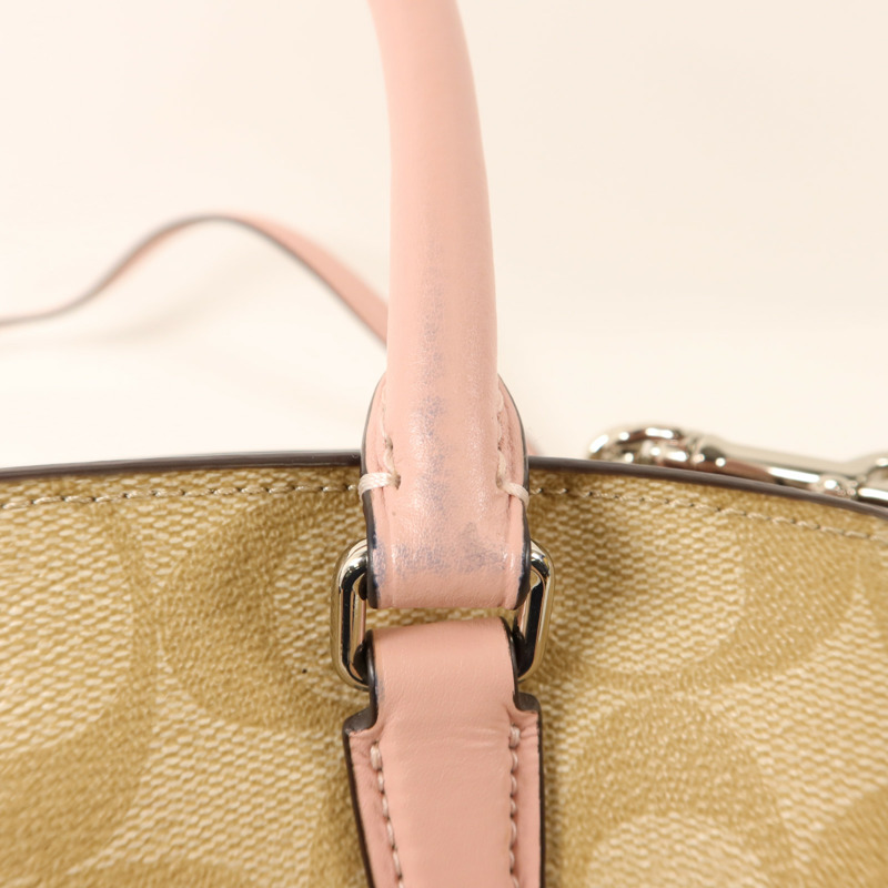 COACH 牛皮皮革Shoulder Bag銀扣手挽肩背兩用袋-19