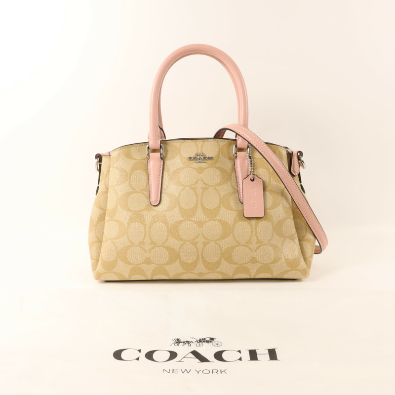 COACH 牛皮皮革Shoulder Bag銀扣手挽肩背兩用袋-20
