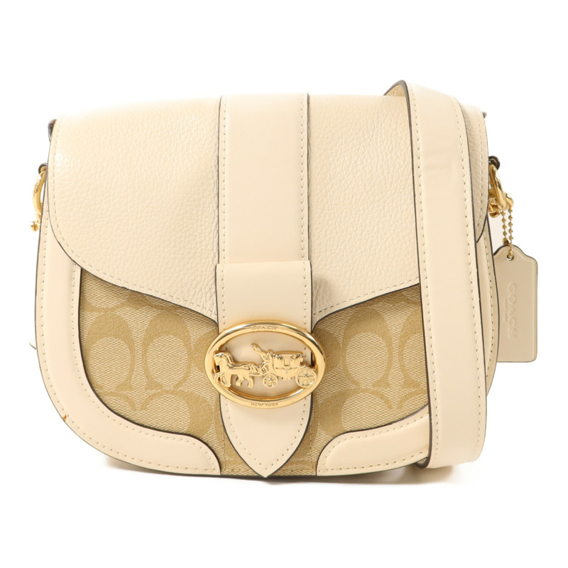 COACH 牛皮皮革Shoulder Bag金扣肩背袋-0