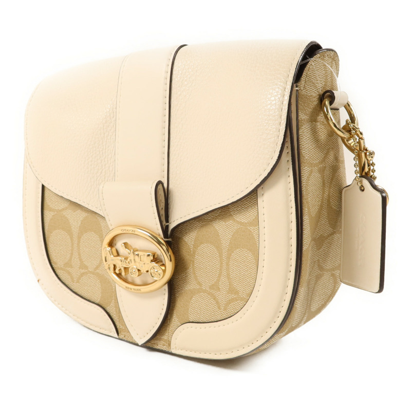 COACH 牛皮皮革Shoulder Bag金扣肩背袋-2