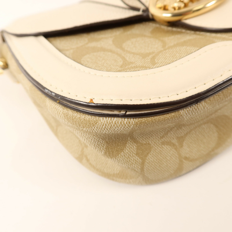 COACH 牛皮皮革Shoulder Bag金扣肩背袋-12