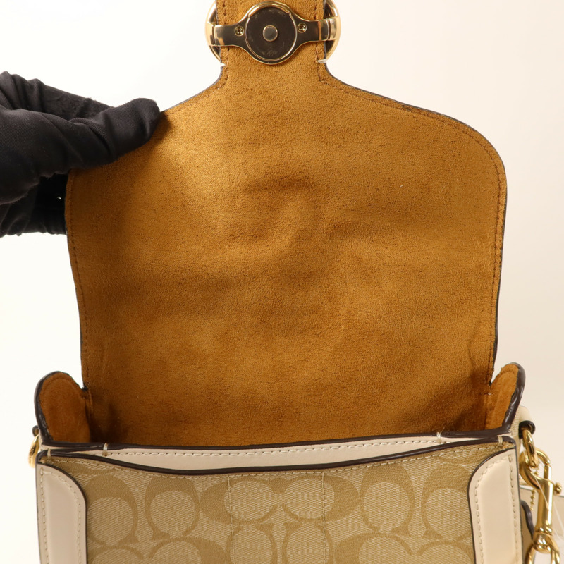 COACH 牛皮皮革Shoulder Bag金扣肩背袋-17