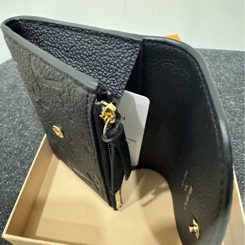 Louis Vuitton Rosalie 黑色皮革零錢包-0