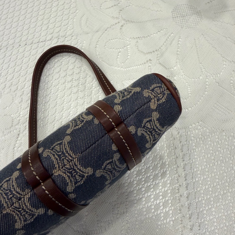 celine 牛仔 中古 凱旋門 denim 丹寧 hobo 手提包 腋下包-6