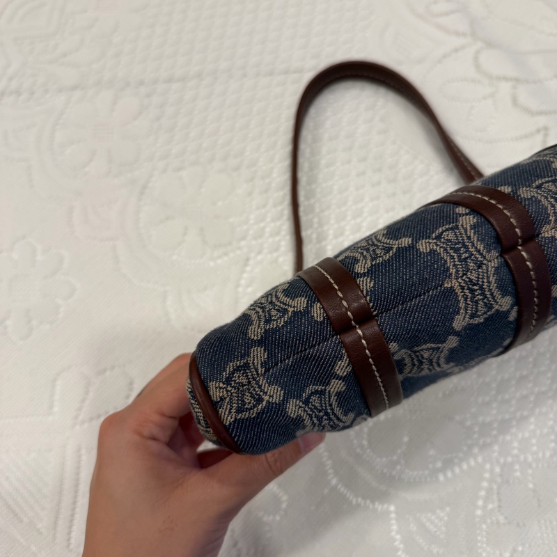 celine 牛仔 中古 凱旋門 denim 丹寧 hobo 手提包 腋下包-7