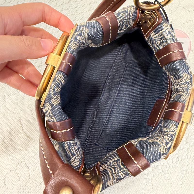 celine 牛仔 中古 凱旋門 denim 丹寧 hobo 手提包 腋下包-8