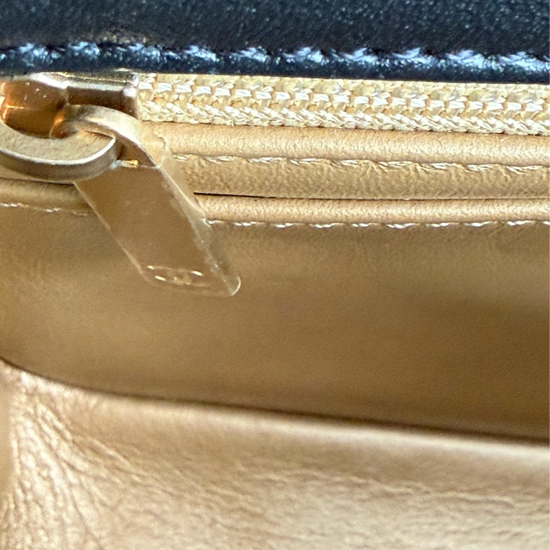 全新CHANEL黑色羊皮金球方胖AS1786-9