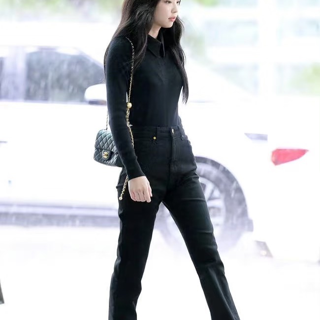 全新CHANEL黑色羊皮金球方胖AS1786-11