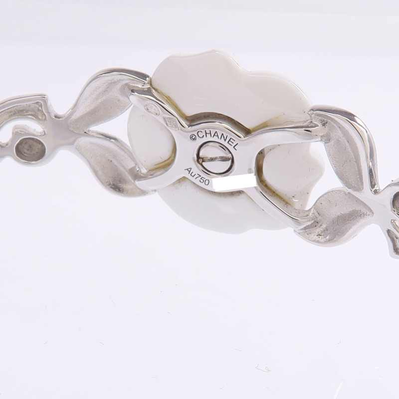 CHANEL 18K白金Bouton de Camelia鑽石手鐲-7