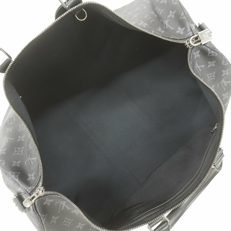 路易威登 Monogram Eclipse Keepall Bandouliere 55 波士頓包 M40605 黑色 男士-3