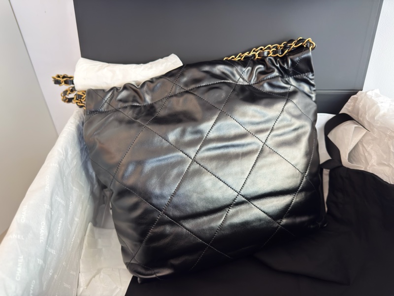 全新CHANEL黑色限量白字22bag小號垃圾袋AS3260 23A-1