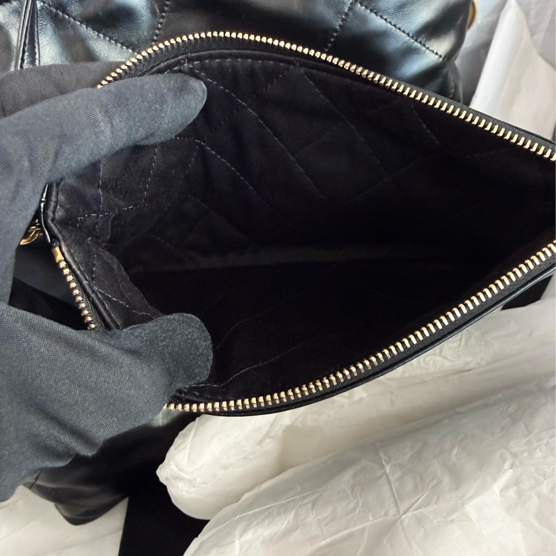 全新CHANEL黑色限量白字22bag小號垃圾袋AS3260 23A-7
