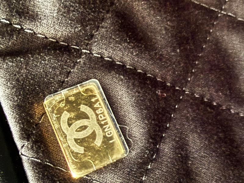 全新CHANEL黑色限量白字22bag小號垃圾袋AS3260 23A-9