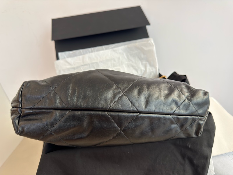 全新CHANEL黑色金字22bag小號垃圾袋AS3260 23P-2