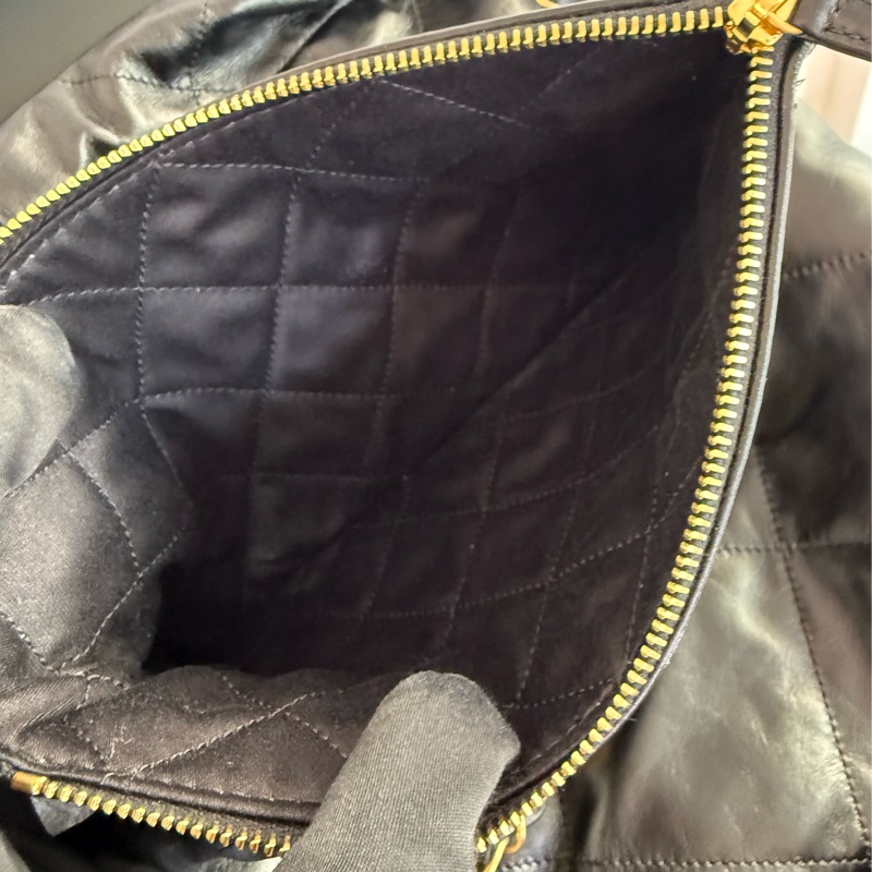 全新CHANEL黑色金字22bag小號垃圾袋AS3260 23P-10