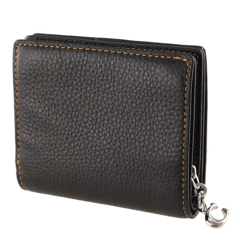 【COACH】小狗印花皮革造型短夾-黑-1