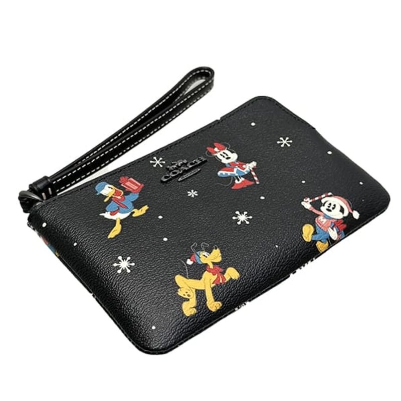 【COACH】防刮PVC皮革L型拉鍊手拿包-迪士尼-1