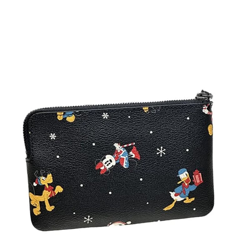 【COACH】防刮PVC皮革L型拉鍊手拿包-迪士尼-2