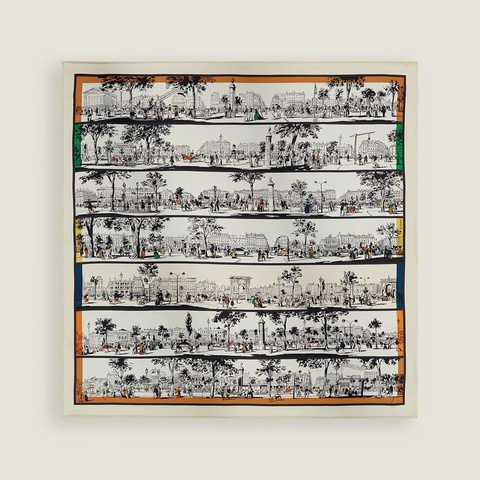 愛馬仕Hermes 70公分  絲巾 巴黎林蔭大道