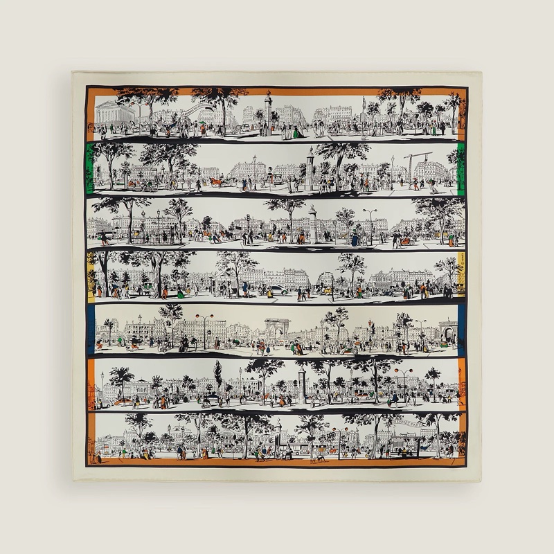 愛馬仕Hermes 70公分 絲巾 巴黎林蔭大道-0