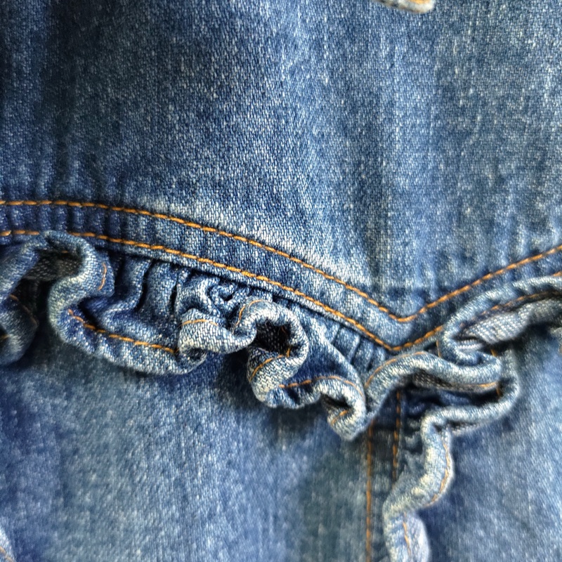 🇮🇹製老品 #MOSCHINO 荷葉邊丹寧襯衫 珍珠扣 | 嬉皮 | 牛仔 | 60s | VTG-3