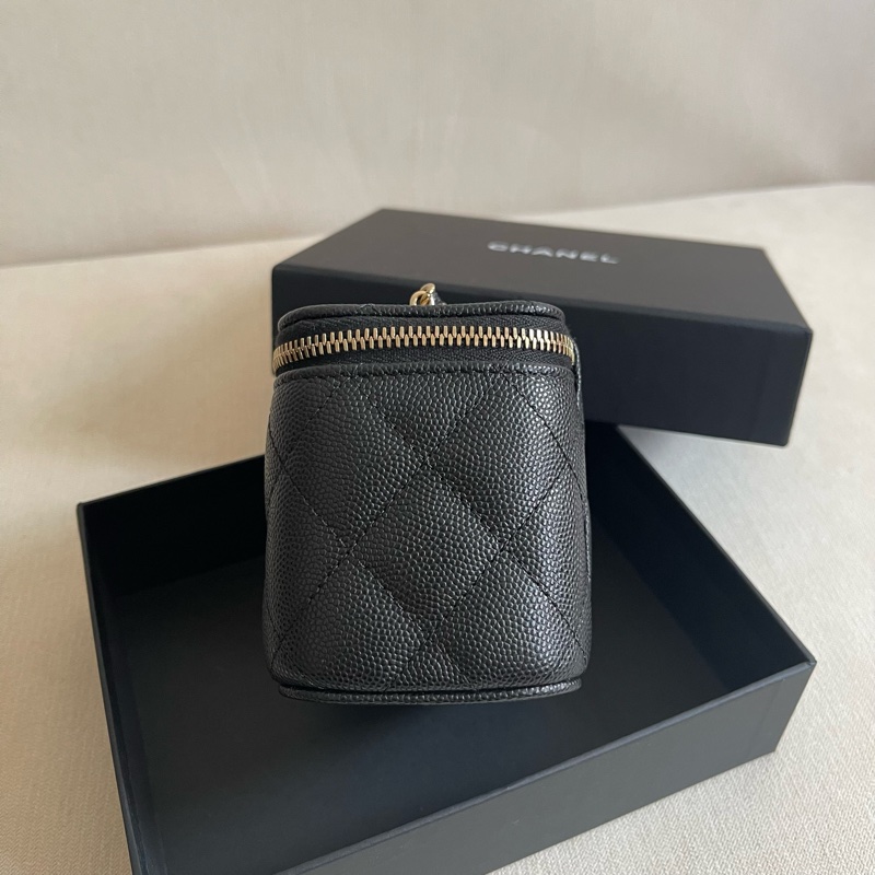 🖤 Chanel vanity case 小盒子 黑色 荔枝皮-4