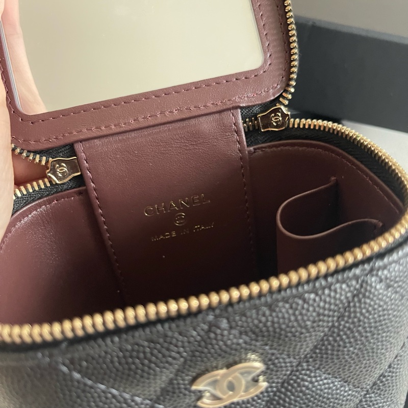 🖤 Chanel vanity case 小盒子 黑色 荔枝皮-8