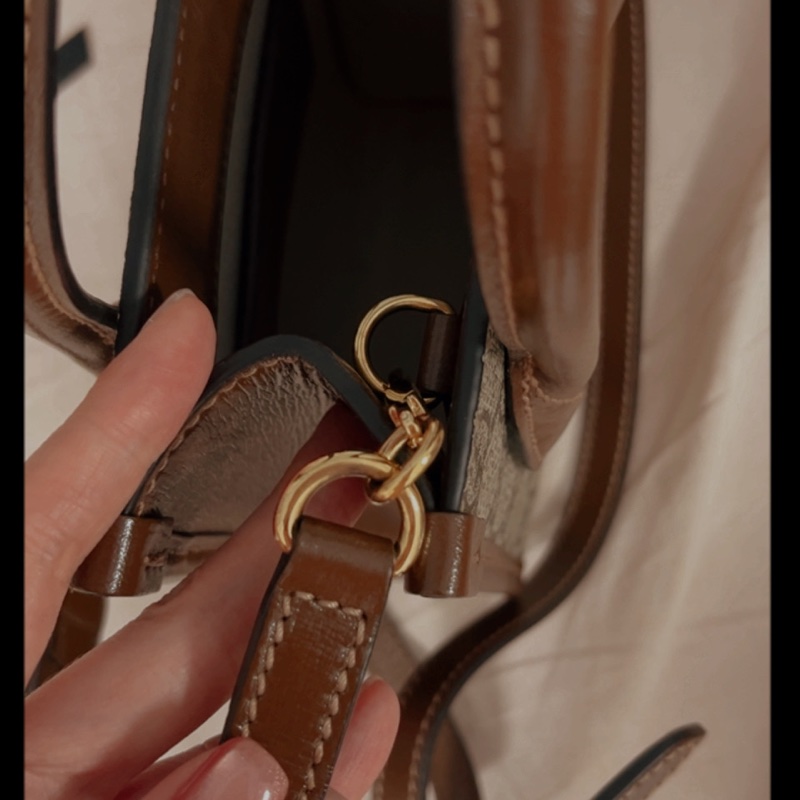 GUCCI 古馳 Interlocking G 迷你手提/斜背托特包(棕色)-4