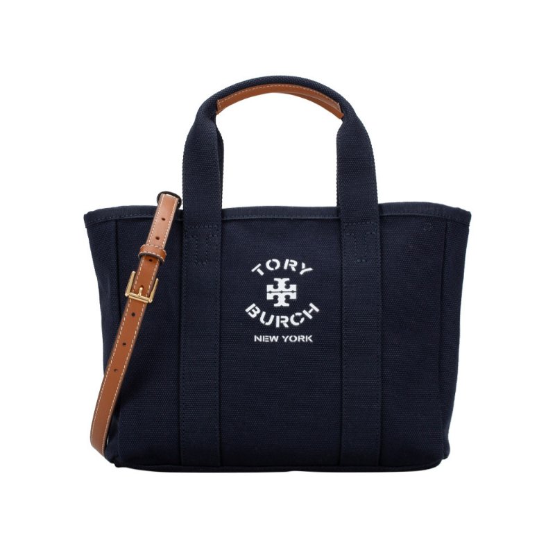 【TORY BURCH】素面帆布兩用包-深藍色-4
