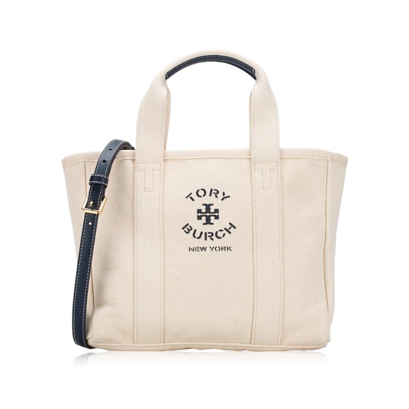 【TORY BURCH】素面帆布兩用包-白色-0