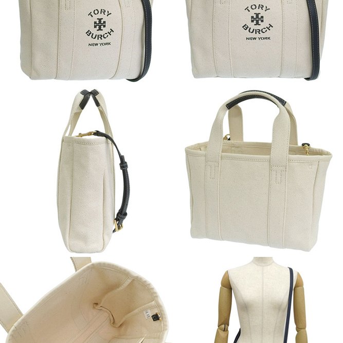【TORY BURCH】素面帆布兩用包-白色-1