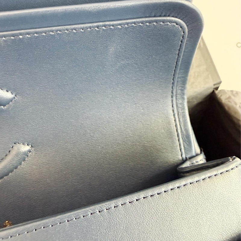 全新CHANEL海軍藍羊皮淡金扣25cm FLAP COCO口蓋包A01112經典11.12包22B-12