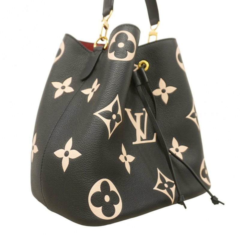 路易威登 Monogram Empreinte 雙色 NeoNoe MM 手提包 M45497 黑色/米色 女士兩用包-1
