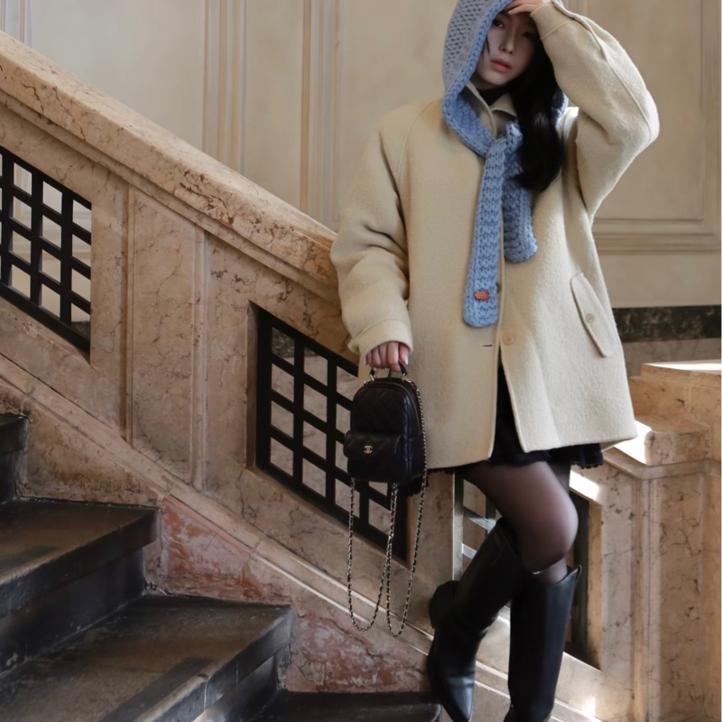 全新CHANEL黑色荔枝皮牛皮24P前口袋銀釦拉鏈迷你後背包斜背包小書包AP3753-16