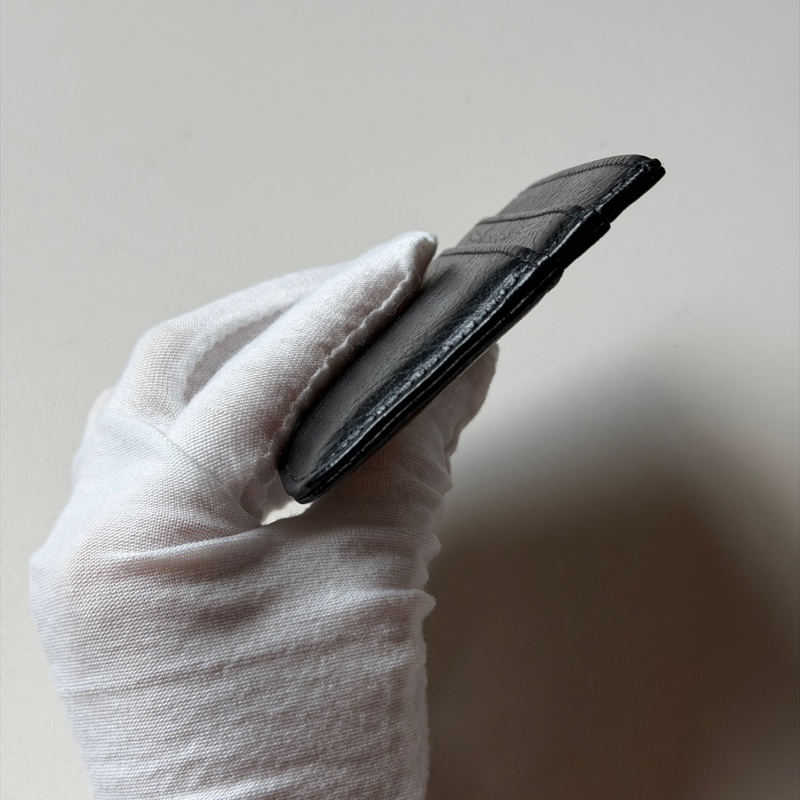 914intheair精品代購『全新閒置』balenciaga巴黎世家bblogo黑色黑金招財牛皮卡包-4