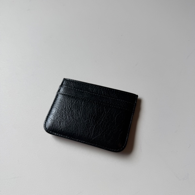 914intheair精品代購『全新閒置』balenciaga巴黎世家bblogo黑色黑金招財牛皮卡包-5