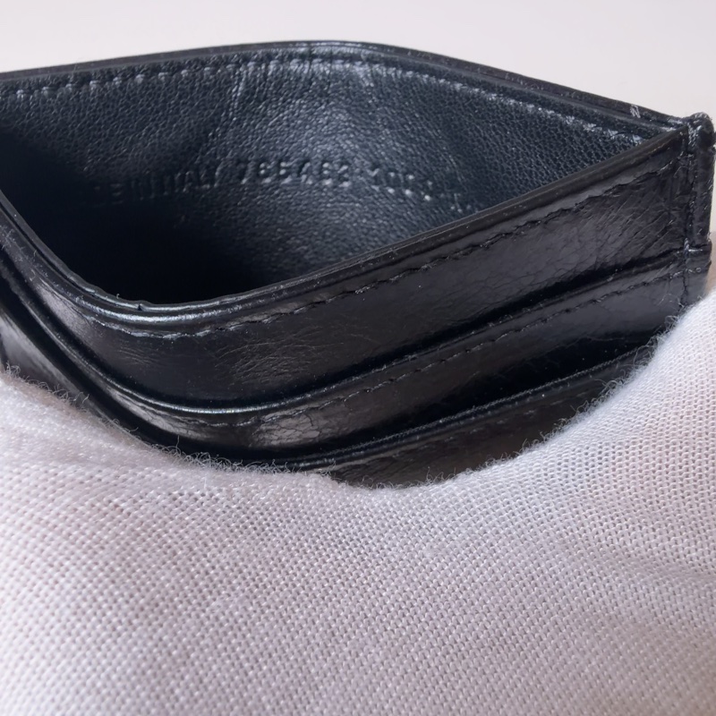 914intheair精品代購『全新閒置』balenciaga巴黎世家bblogo黑色黑金招財牛皮卡包-7