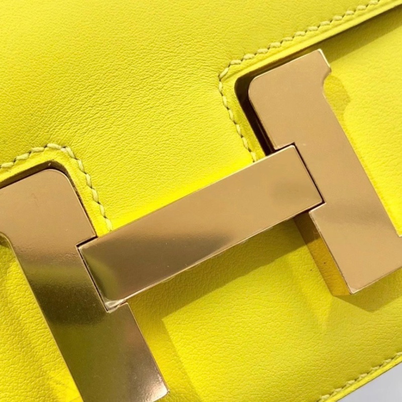 有購証✨💕 Hermes mini Constance愛馬仕檸檬黃金扣康康19 Y刻-1