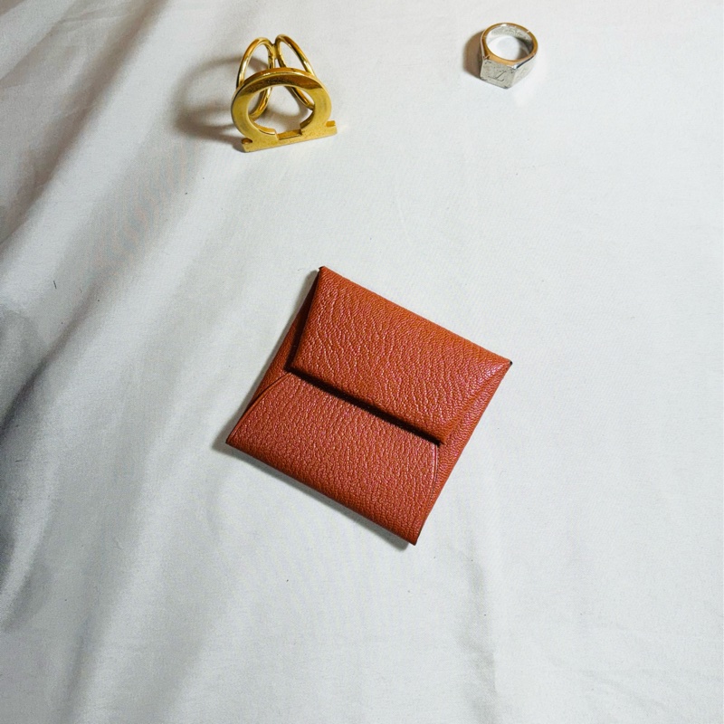🐴近新閒置 Hermes 愛馬仕 招財深橘色 零錢包👛X刻-0