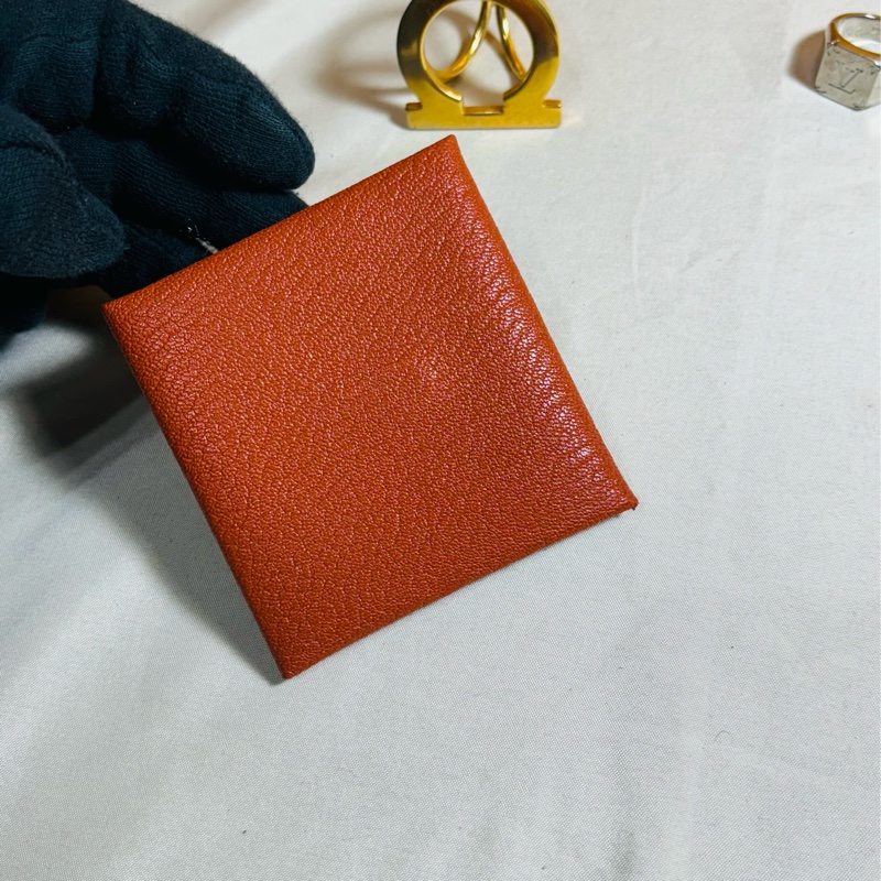 🐴近新閒置 Hermes 愛馬仕 招財深橘色 零錢包👛X刻-2
