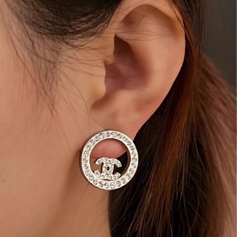 【99新✨ 全網最低價！】Chanel 經典雙C白鑽耳環 銀色仙氣飄飄 Full Set 全套包裝-3