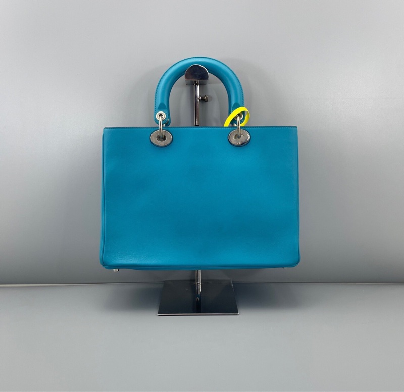 【罕見稀有色❗️知性溫柔✨全網最低價】Dior VIP中號藍色黑銀手提|單肩|斜挎包|子母袋-3