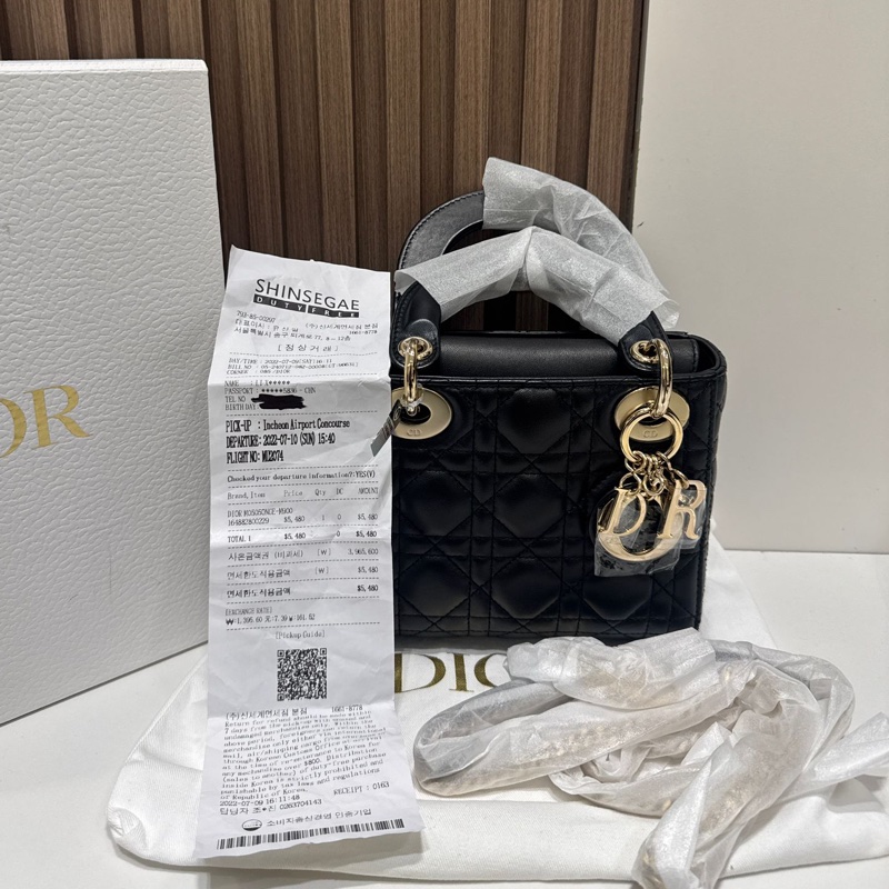 【全新 ✨ 全網最低價！】迷你 Lady Dior 戴妃黑色 金扣 三格 下單秒發 只有一顆❗️-0