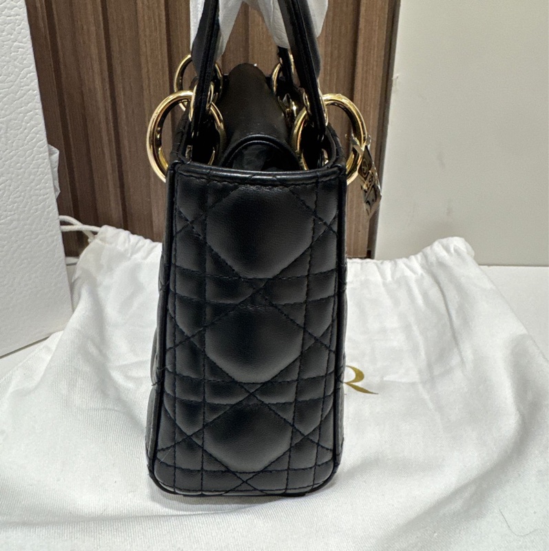 【全新 ✨ 全網最低價!】迷你 Lady Dior 戴妃黑色 金扣 三格 下單秒發 只有一顆❗️-5