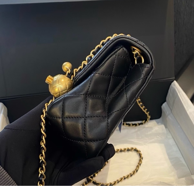 【全新 ✨ 全網最低價!】Chanel 金球 方胖子 黑色金扣 羊皮 有保卡30開 超好手感 百搭款式 下單秒發 只有一顆❗️-2