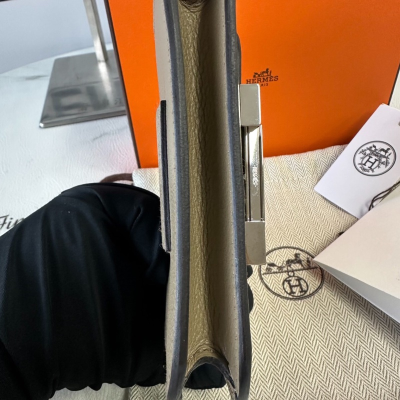 【99新大全套❗️有購證❗️經典保值✨全網最低價】Hermes愛馬仕Constance Slim腰包 大象灰銀扣 手拿錢包｜腰包-4