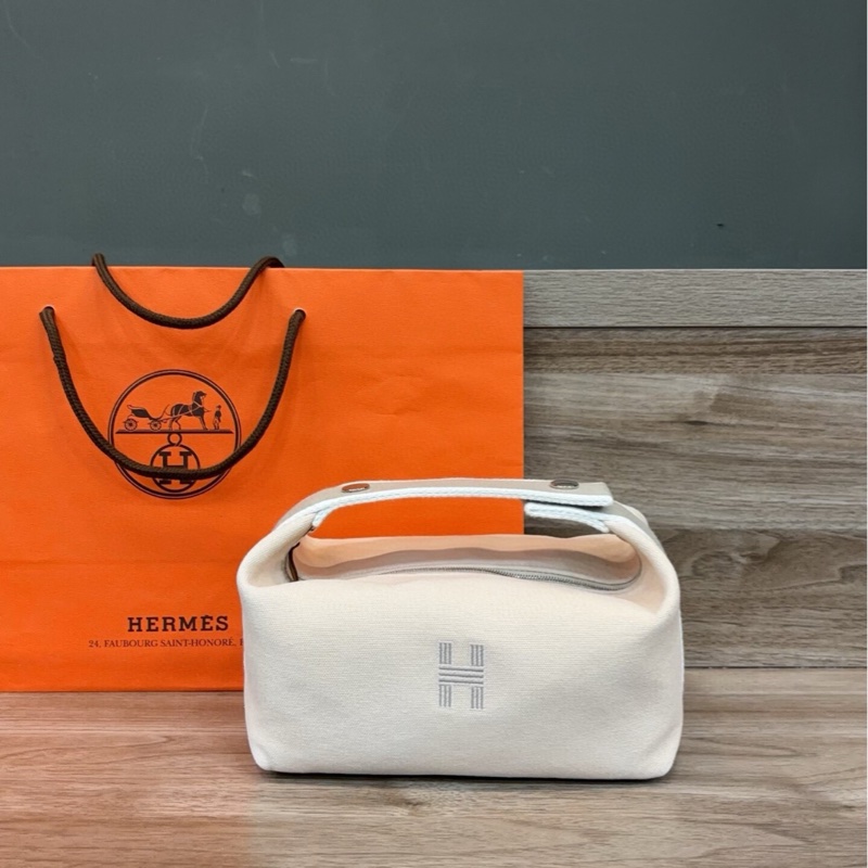 【小巧精緻✨入門之選❤️容量可觀✨】Hermes愛馬仕 小號飯盒包 米色拼灰-1